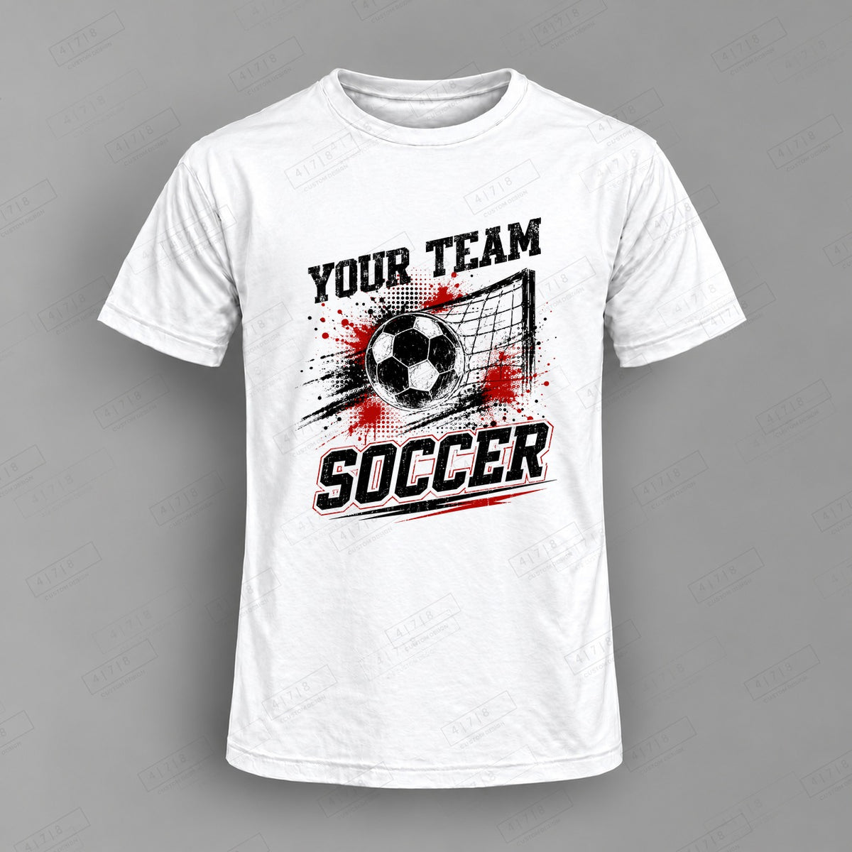 Custom Soccer Design 7-006 Top on white shirt, 478 Custom Design watermarked mockup