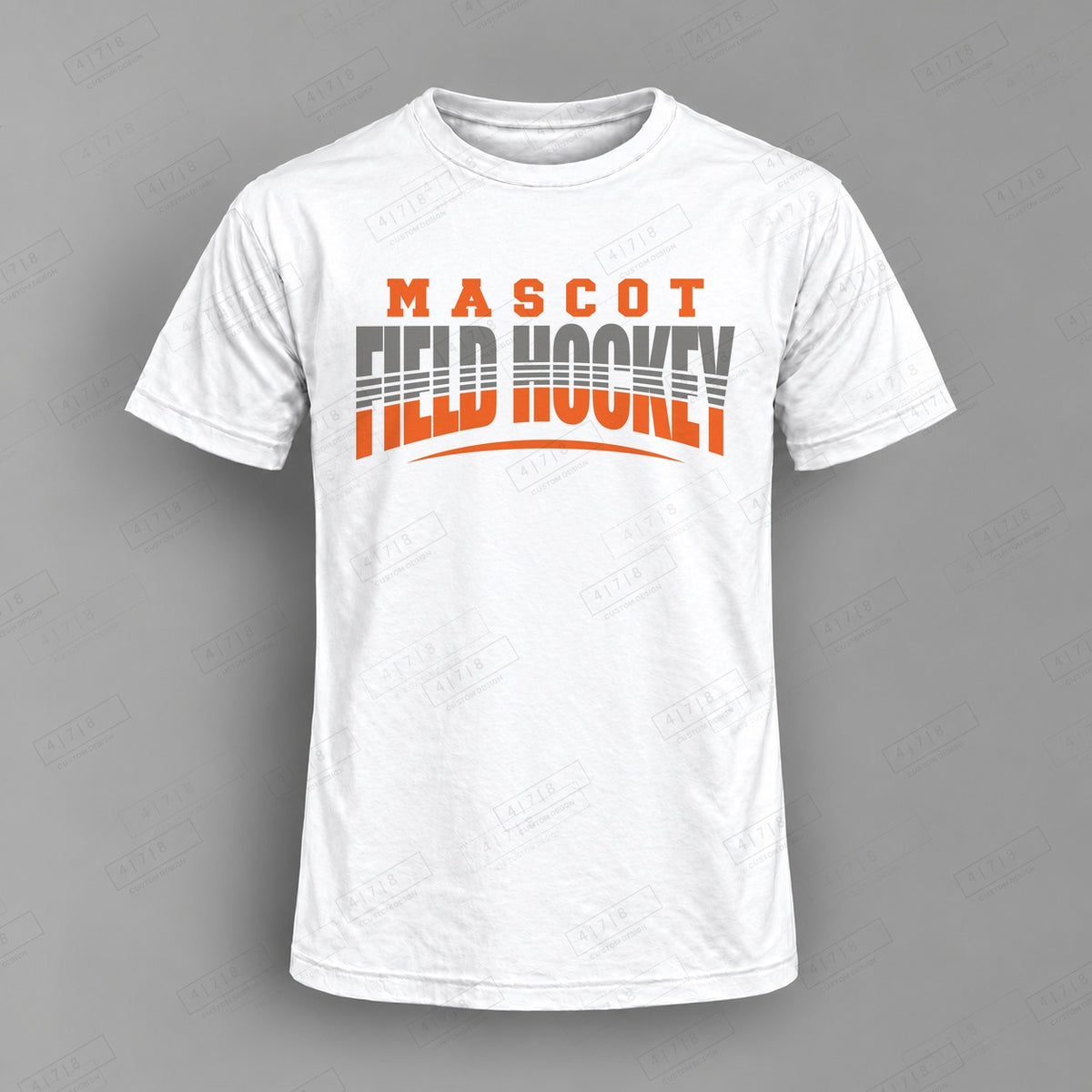 Custom Field Hockey Design 0014 Top on white shirt, 478 Custom Design watermarked mockup