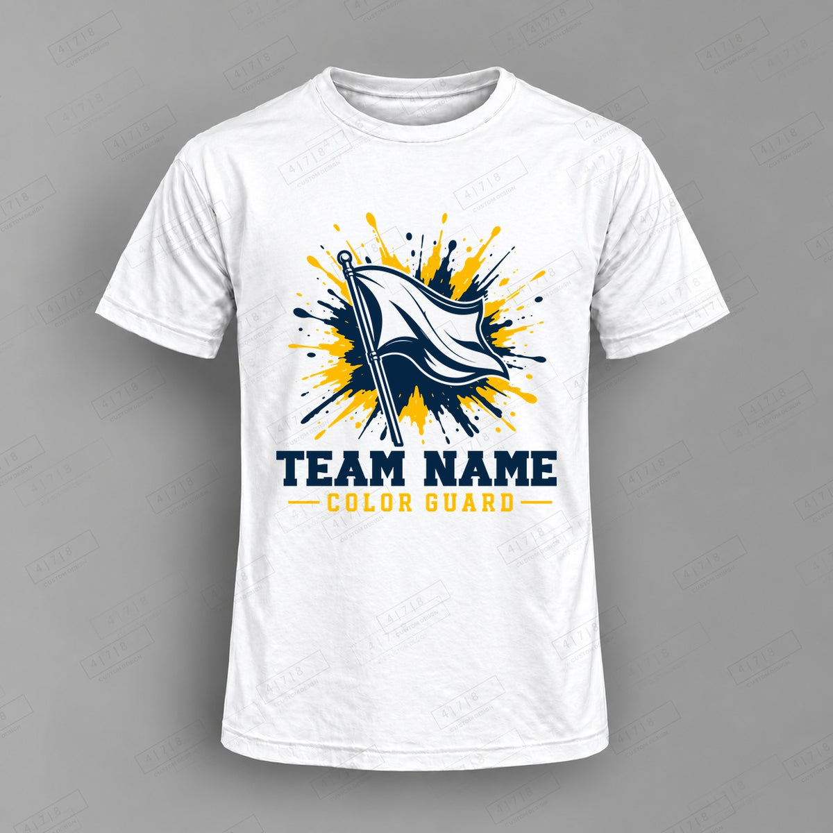 Custom Color Guard Design 2-0017 Top on white shirt, 478 Custom Design watermarked mockup