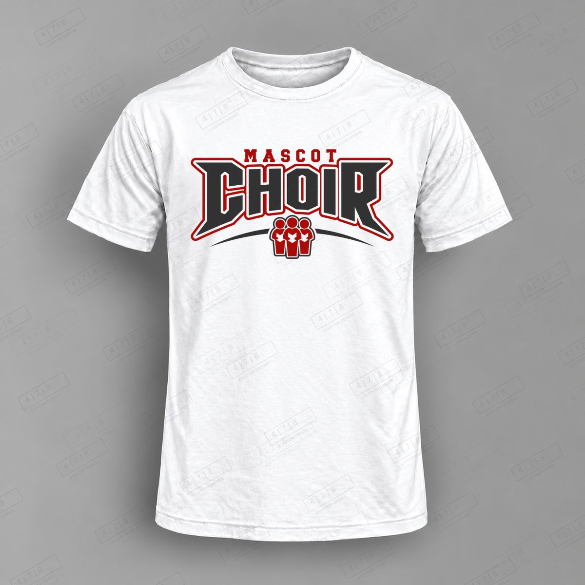 Custom Choir Design 1-0015 Top on white shirt, 478 Custom Design watermarked mockup