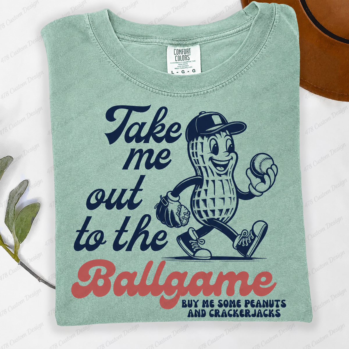 Take Me Out to the Ballgame Peanut Baseball Top — apparel mockup 2