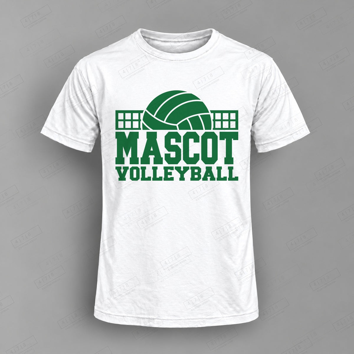 Custom Volleyball Design 2-0034 Top on white shirt, 478 Custom Design watermarked mockup