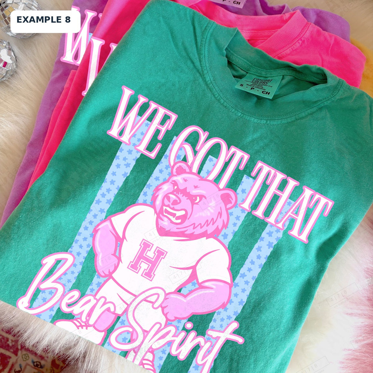 Example 8: We Got That Bear Spirit H Top — 478 Custom Design watermarked garment mockup