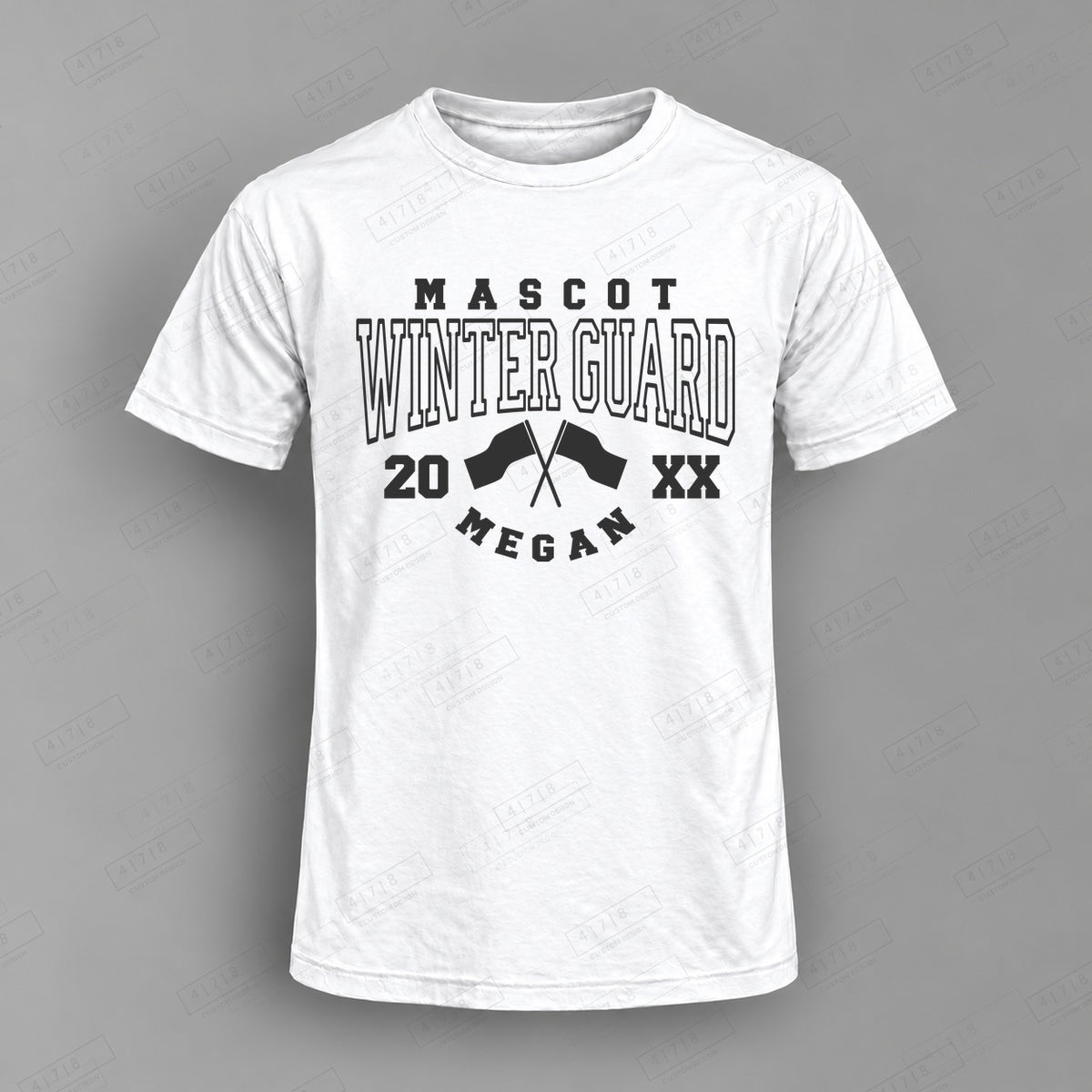 Custom Winter Guard Design 1-003 Top on white shirt, 478 Custom Design watermarked mockup