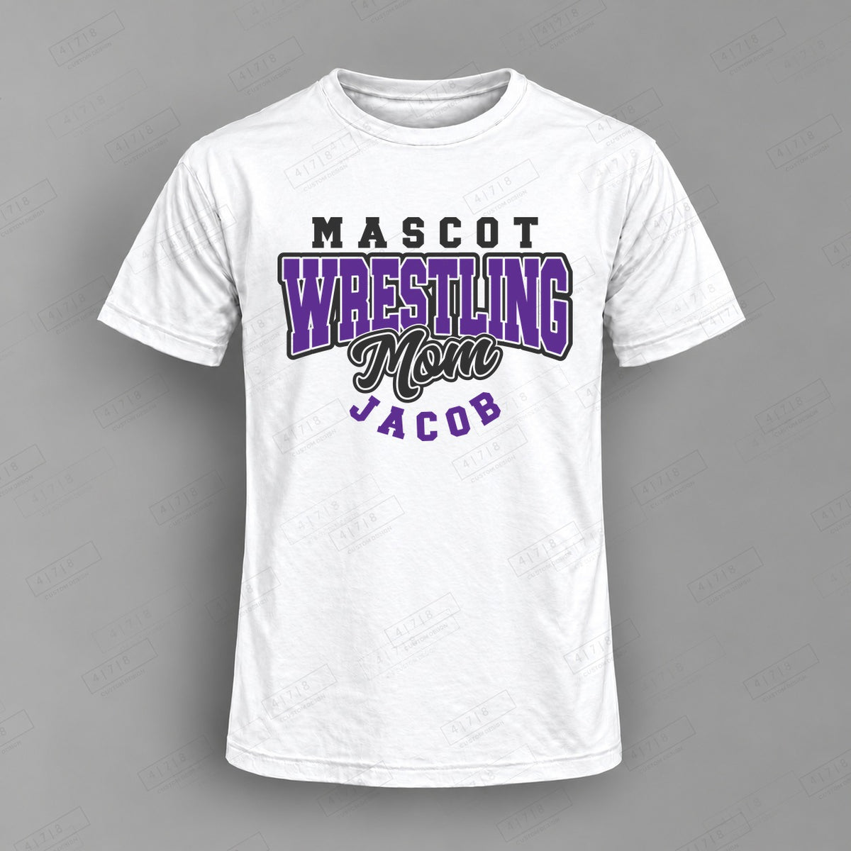 Custom Wrestling Grammie Design 1-0018 Top on white shirt, 478 Custom Design watermarked mockup