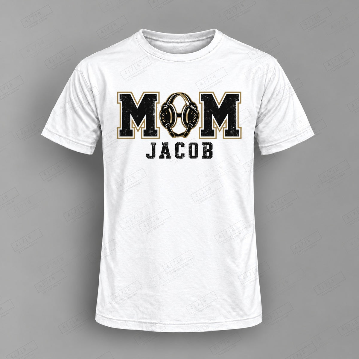 Custom Wrestling Mom Design 5-008 Top on white shirt, 478 Custom Design watermarked mockup