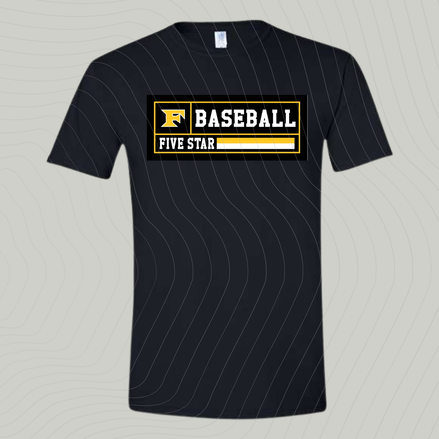 Five Star Baseball- Design A- BLACK- Short/ Long Sleeve