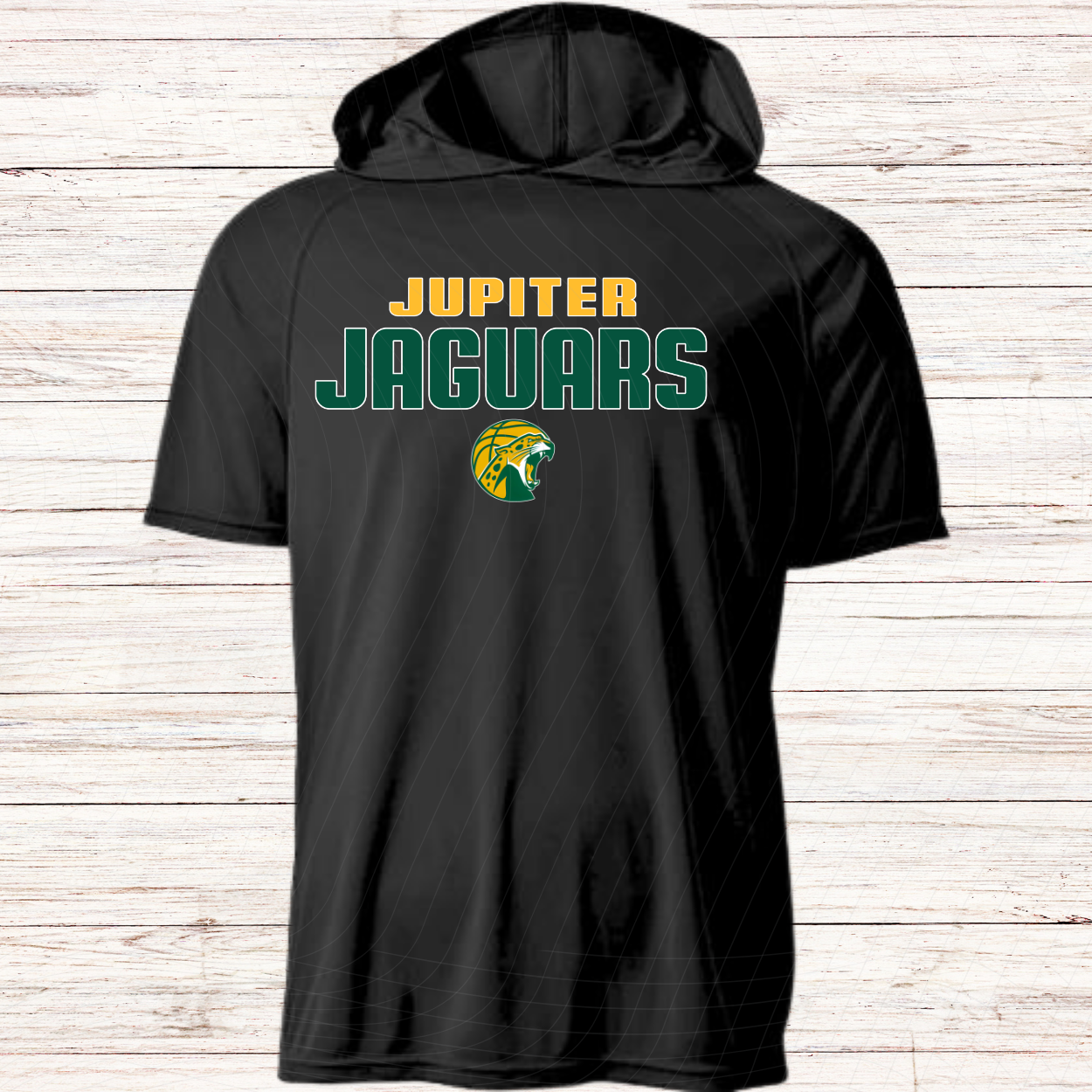 Jupiter Jaguars Basketball -Design B-Dri Fit Short Sleeve w/ Hood