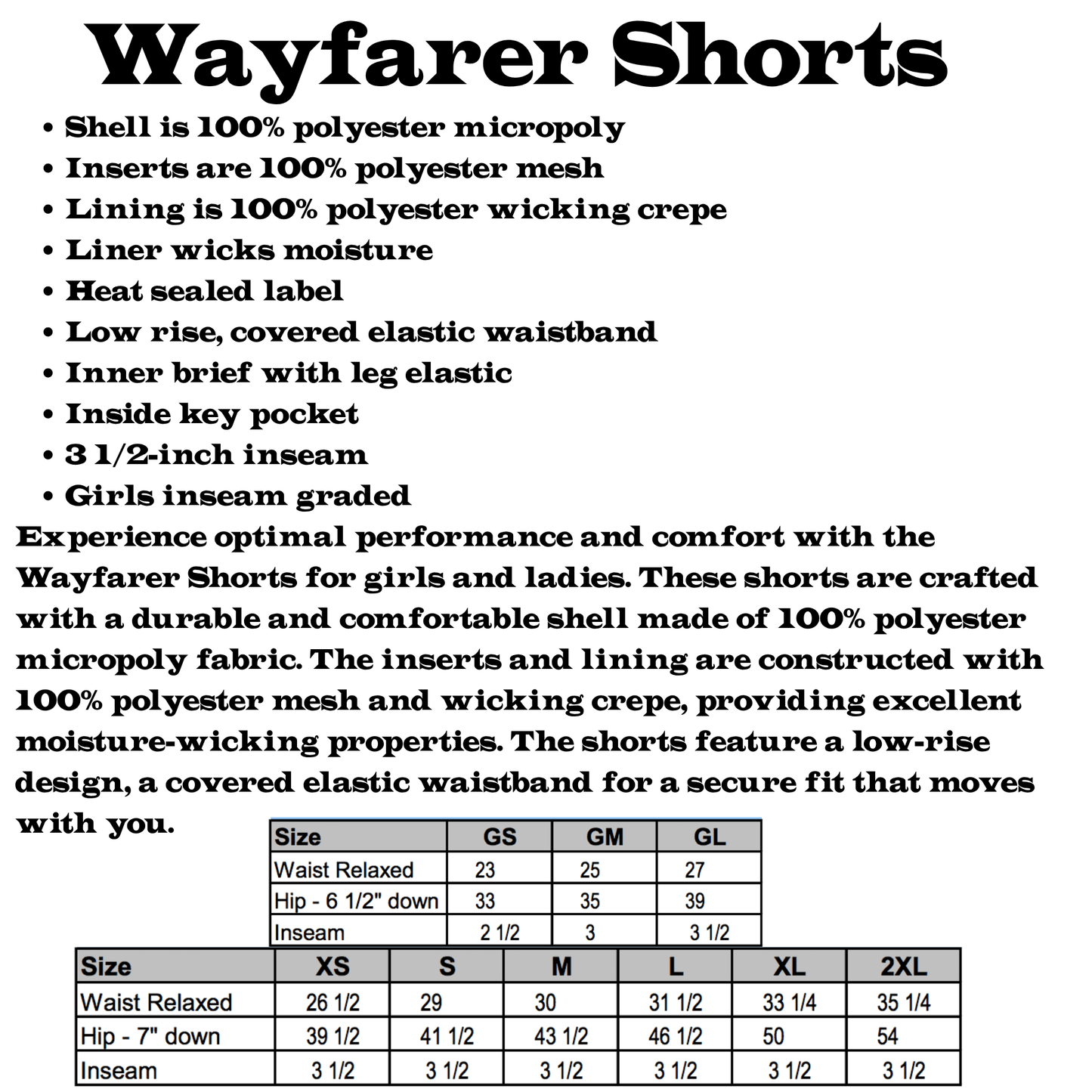 Five Star Baseball - Wayfarer Shorts- Ladies/Girls