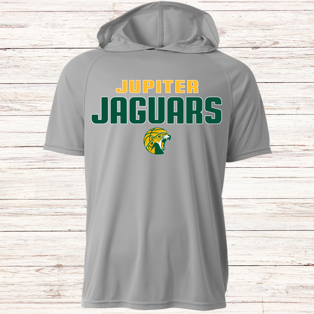 Jupiter Jaguars Basketball -Design B-Dri Fit Short Sleeve w/ Hood