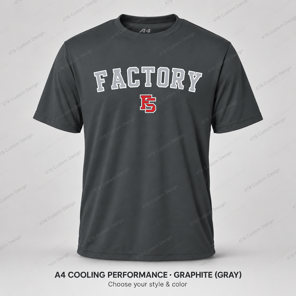 Factory Baseball 05 — Graphite — corrected artwork and visible 478 Custom Design watermark