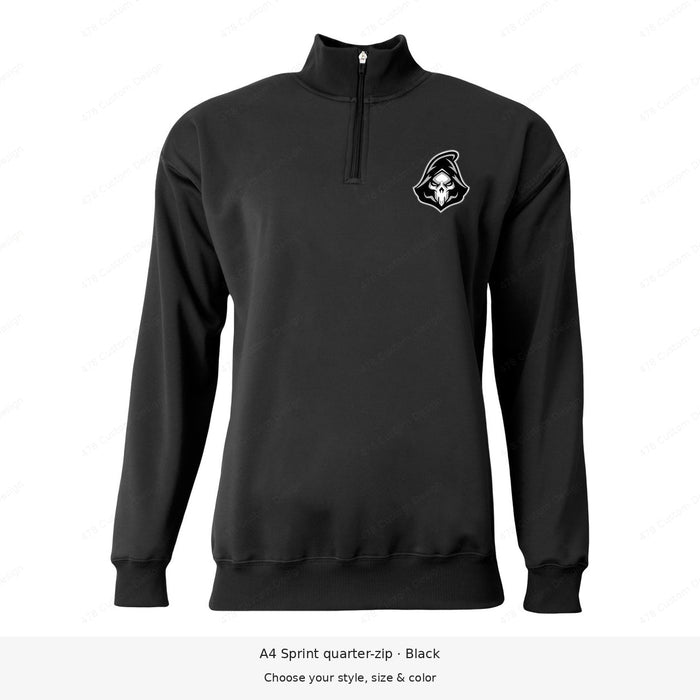 Ghost Baseball — Head Logo — Quarter-Zip Pullovers — example 3; corrected left-chest placement