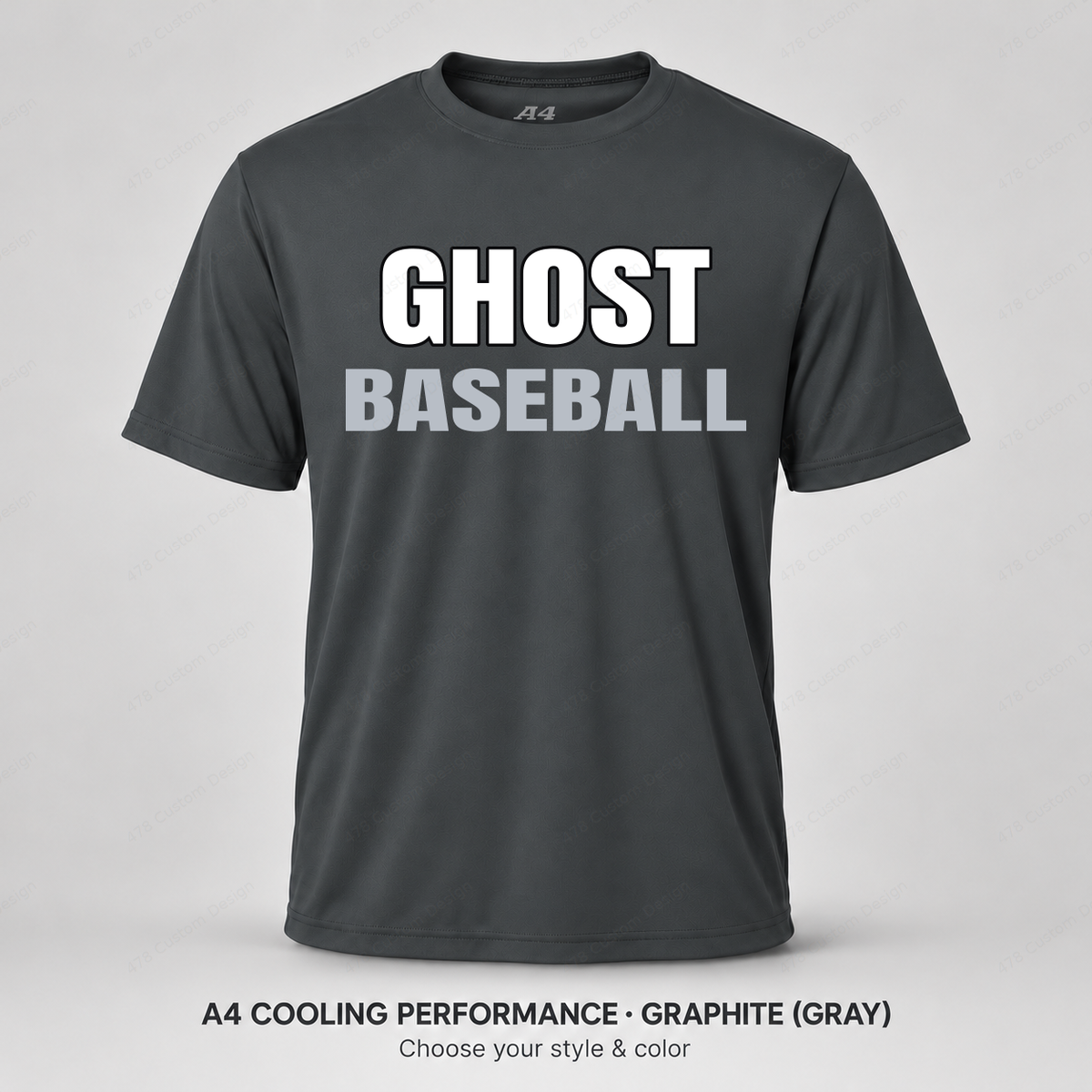 Ghost Baseball Stacked Athletic — Gray