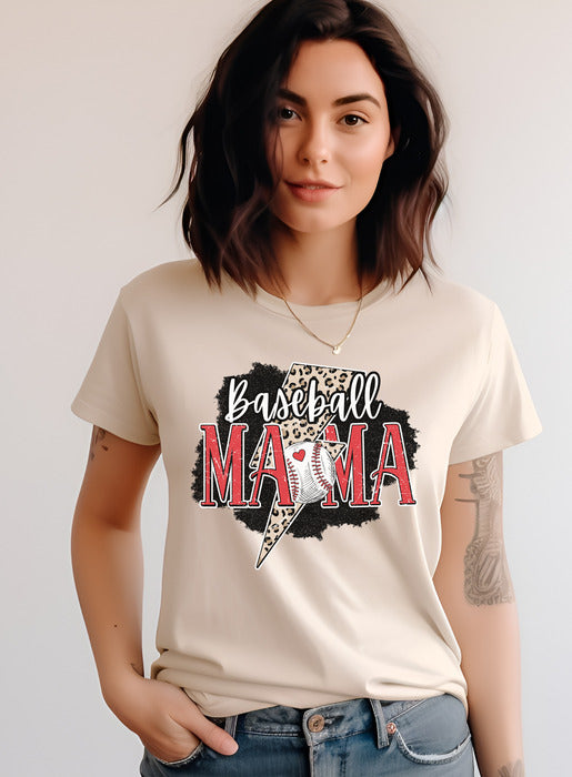 Baseball Leopard Lightning Bolt Short & Long Sleeve T-Shirt