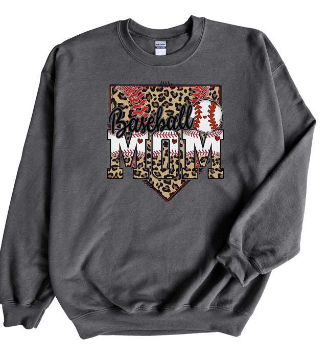 Baseball Leopard Homeplate Crewneck & Hoodies