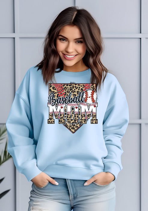 Baseball Leopard Homeplate Crewneck & Hoodies