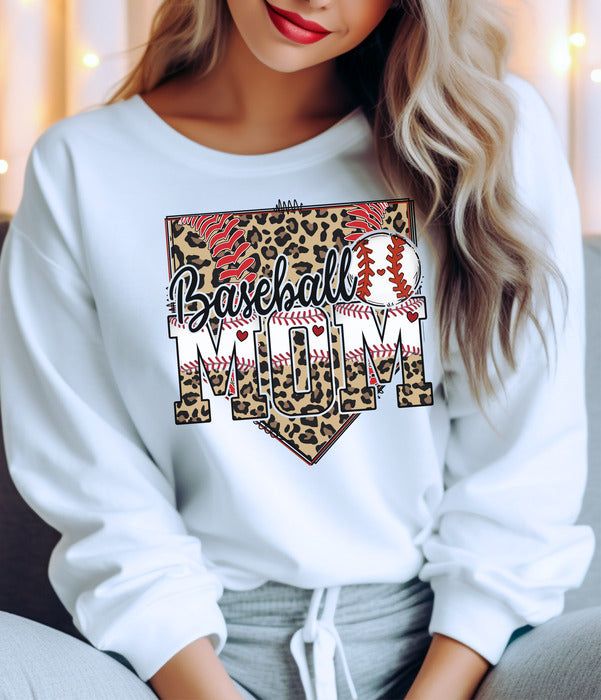 Baseball Leopard Homeplate Crewneck & Hoodies