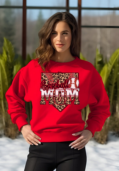 Baseball Leopard Homeplate Crewneck & Hoodies