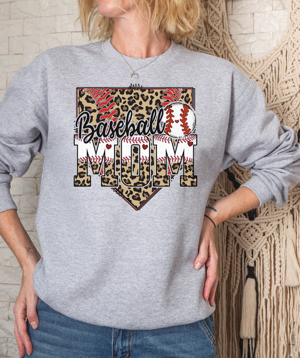 Baseball Leopard Homeplate Crewneck & Hoodies