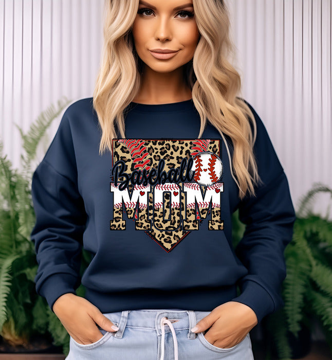 Baseball Leopard Homeplate Crewneck & Hoodies