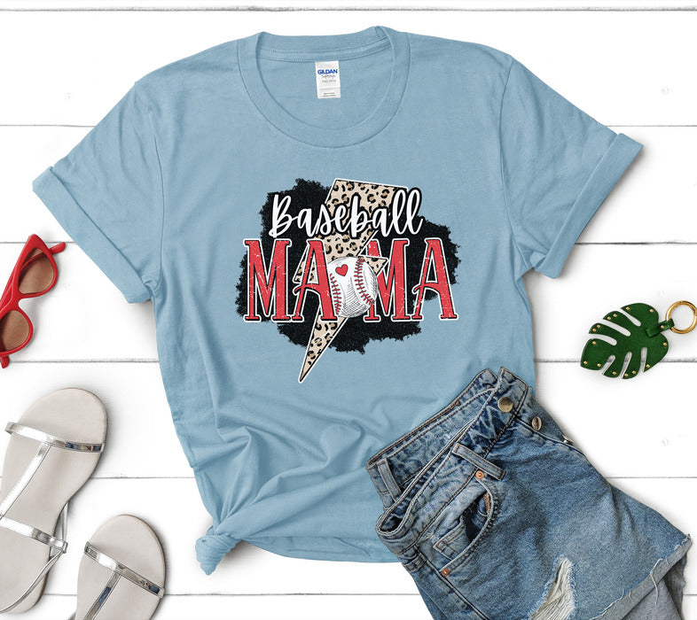 Baseball Leopard Lightning Bolt Short & Long Sleeve T-Shirt