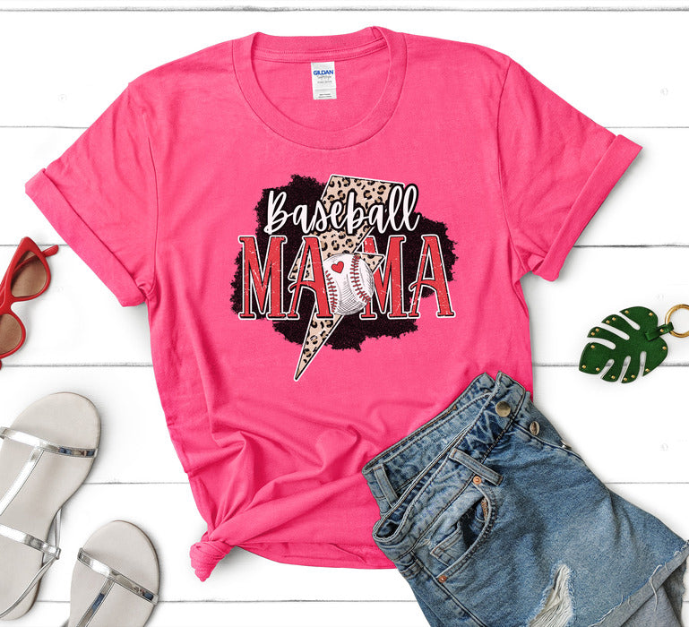 Baseball Leopard Lightning Bolt Short & Long Sleeve T-Shirt