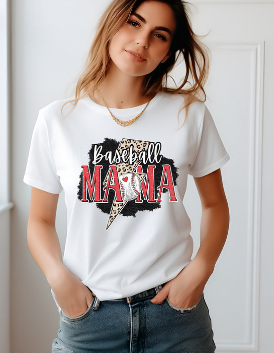 Baseball Leopard Lightning Bolt Short & Long Sleeve T-Shirt