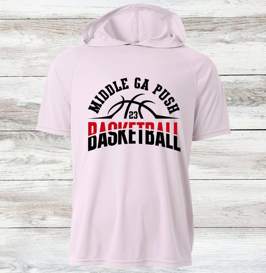 PUSH Basketball Design 6- Hooded T-Shirts (Sleeveless, Short and Long Sleeve)