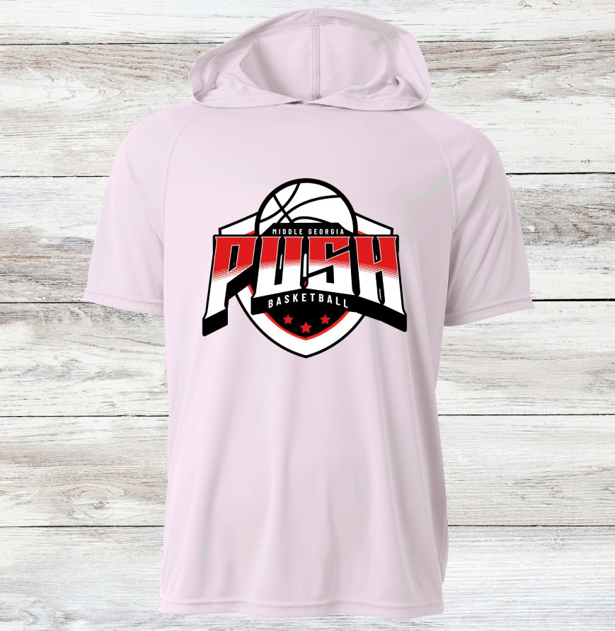 PUSH Basketball Design 2- Hooded T-Shirts (Sleeveless, Short and Long Sleeve)
