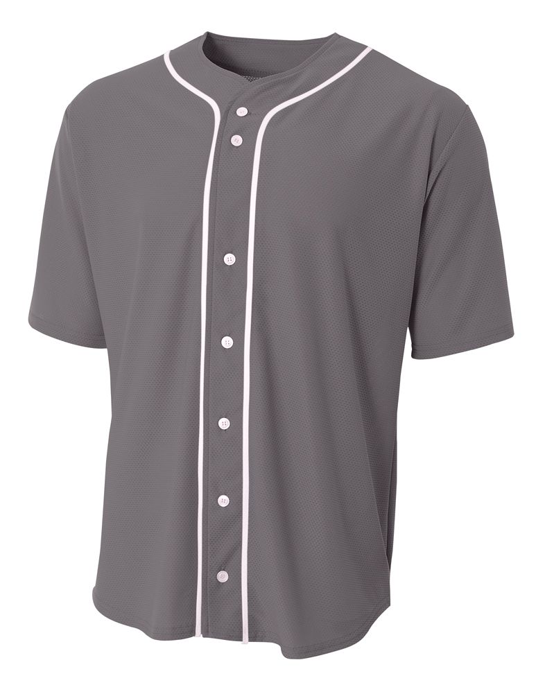 CUSTOM JERSEY-Short Sleeve Full Button Baseball Top