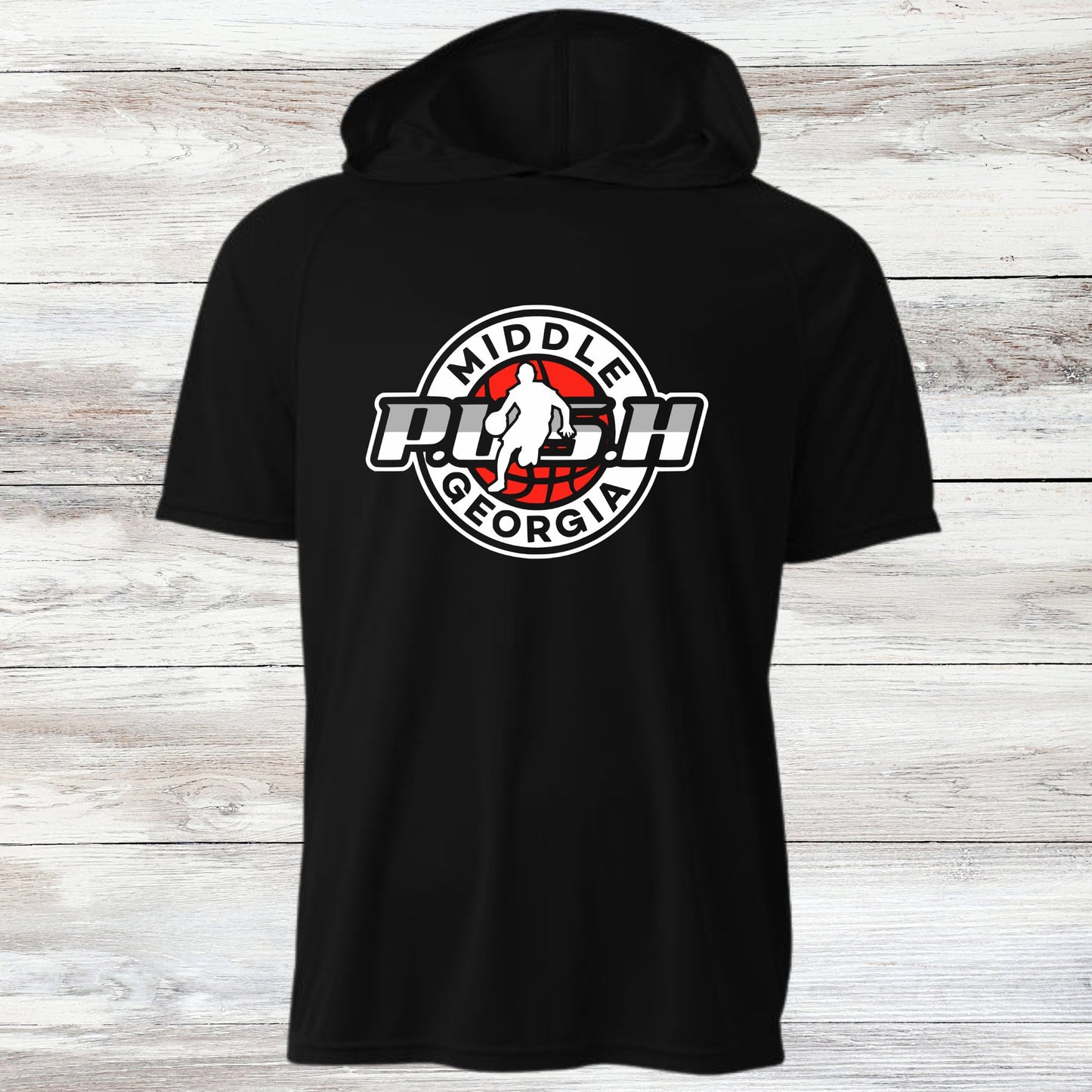 PUSH Basketball Design 1- Hooded T-Shirts (Sleeveless, Short and Long Sleeve)