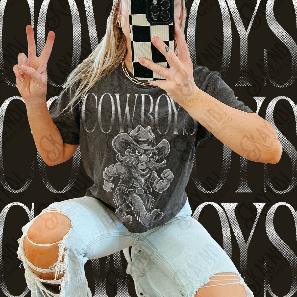 Halftone Cowboys 2 Top design mockup