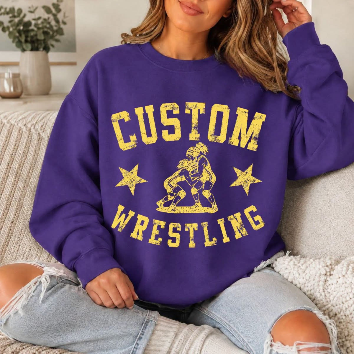 Custom women's wrestling stars design example