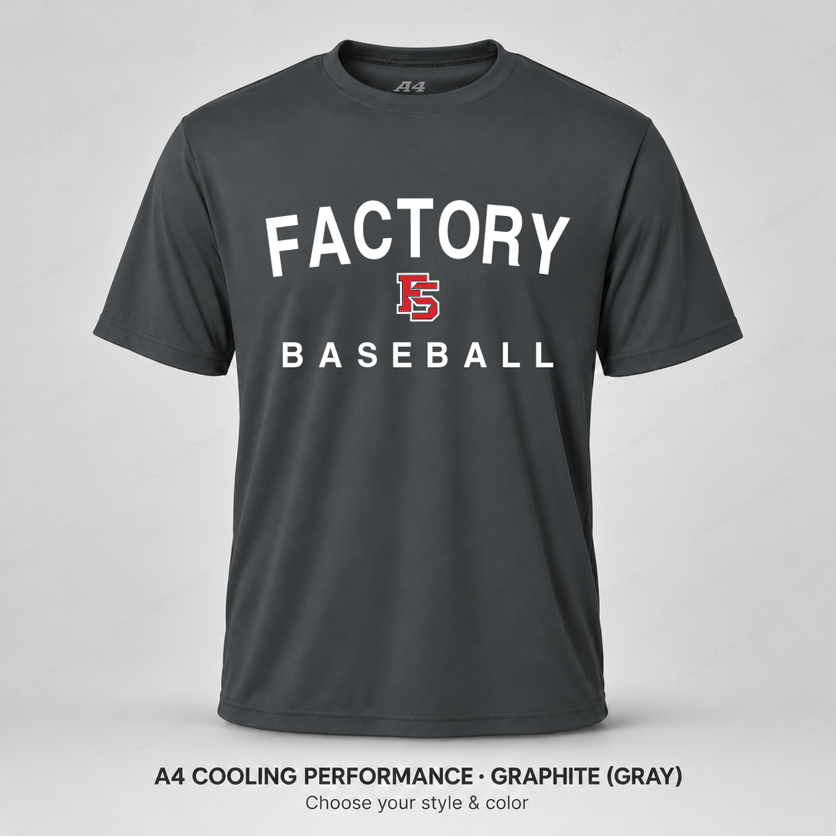 Factory Baseball 02B Condensed Arch — A4 Graphite