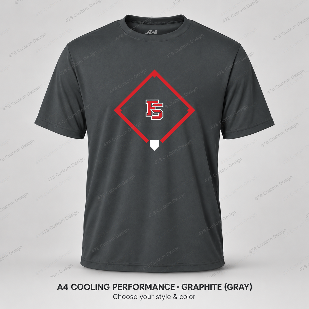 Factory Baseball 09 — Graphite — corrected artwork and visible 478 Custom Design watermark