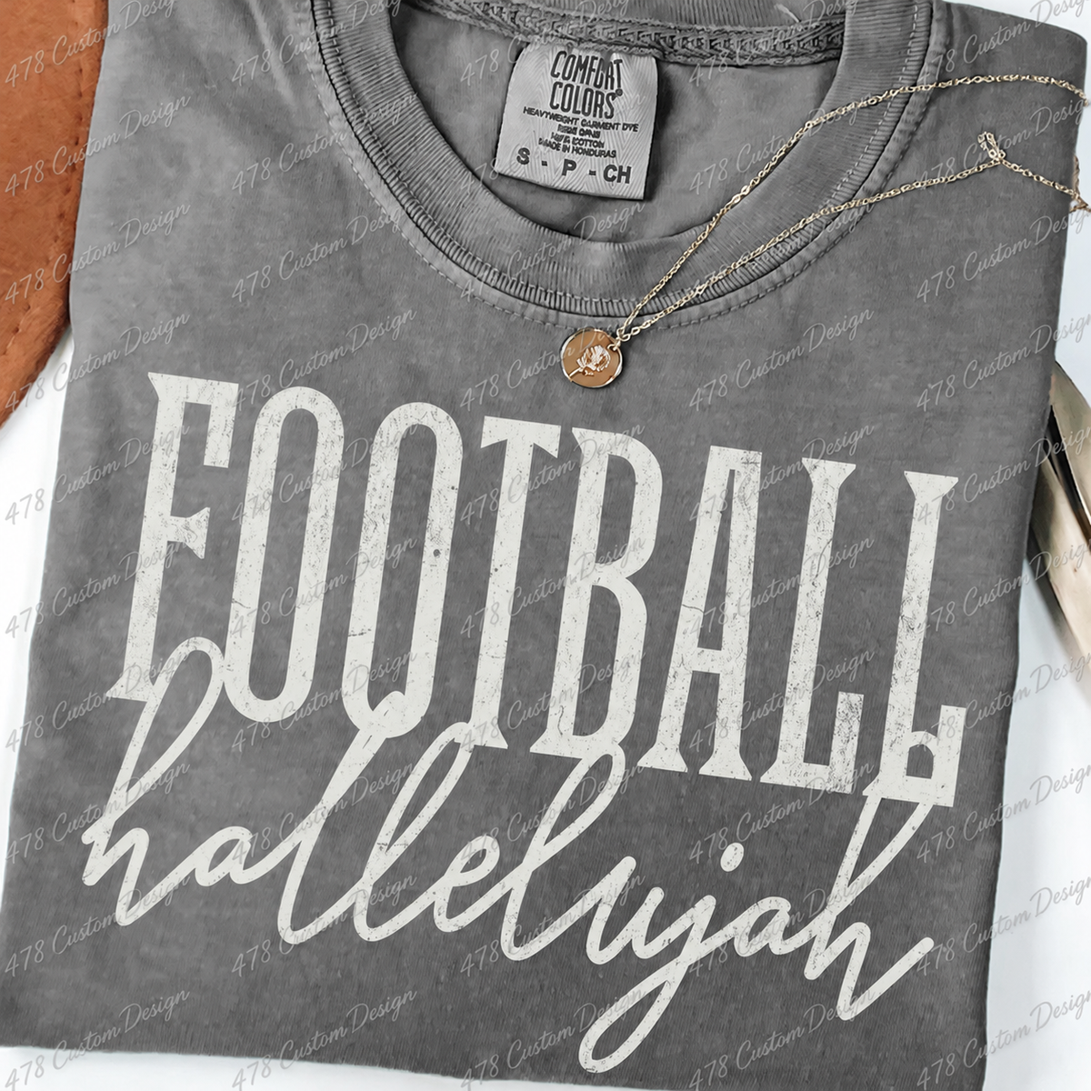 Football Hallelujah Distressed Retro Top apparel mockup