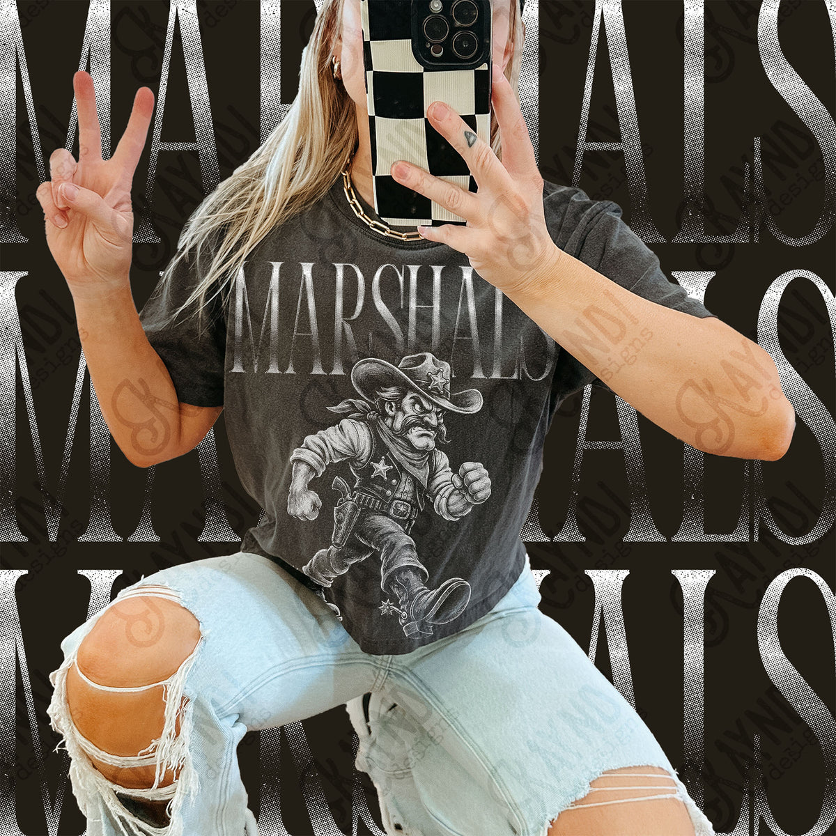 Halftone Marshals Top design mockup