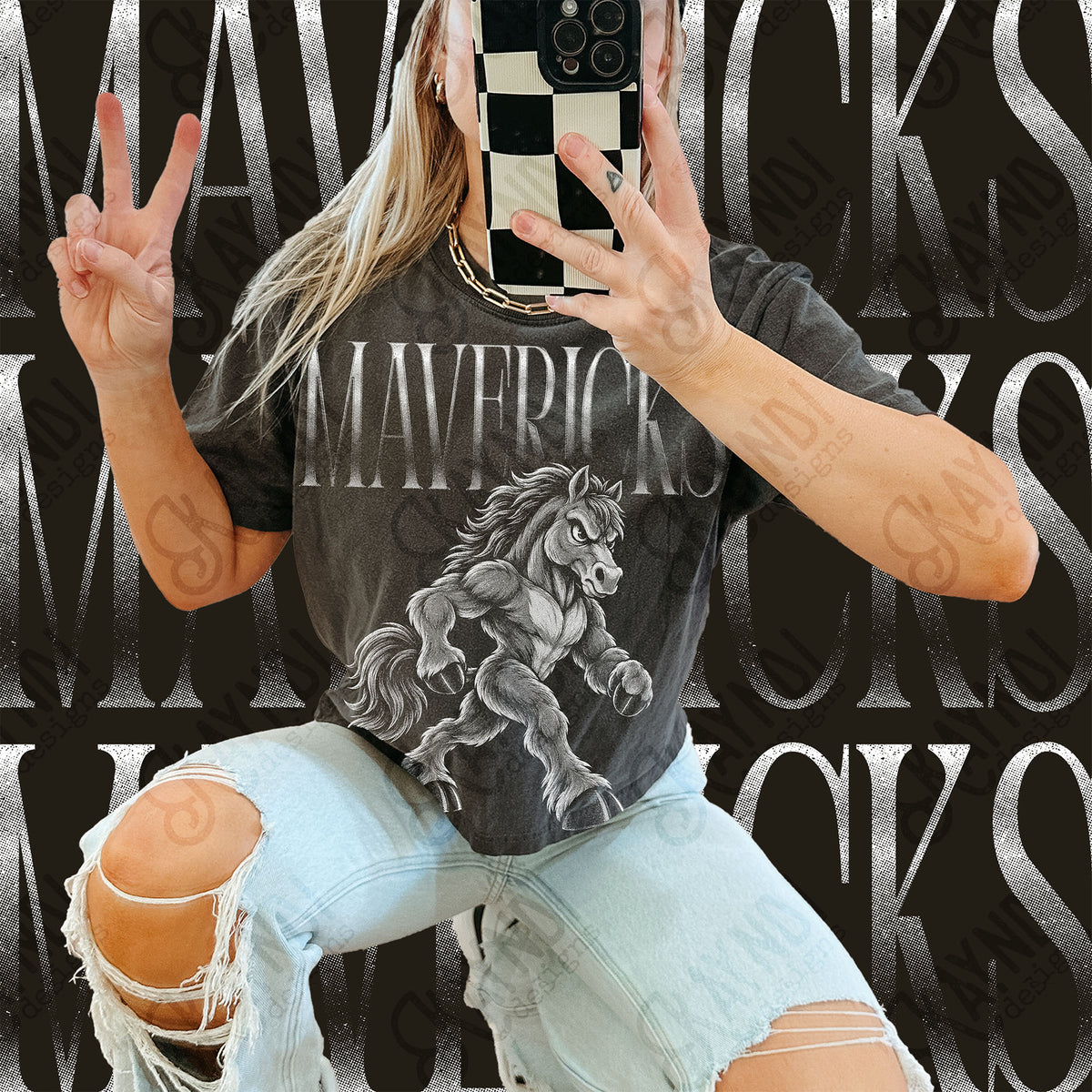 Halftone Mavericks 2 Top design mockup