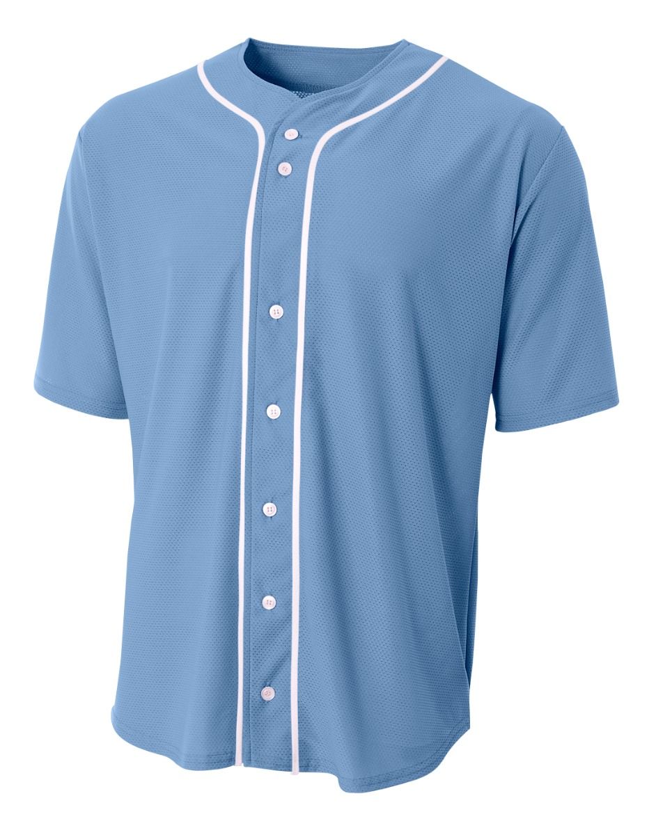 CUSTOM JERSEY-Short Sleeve Full Button Baseball Top