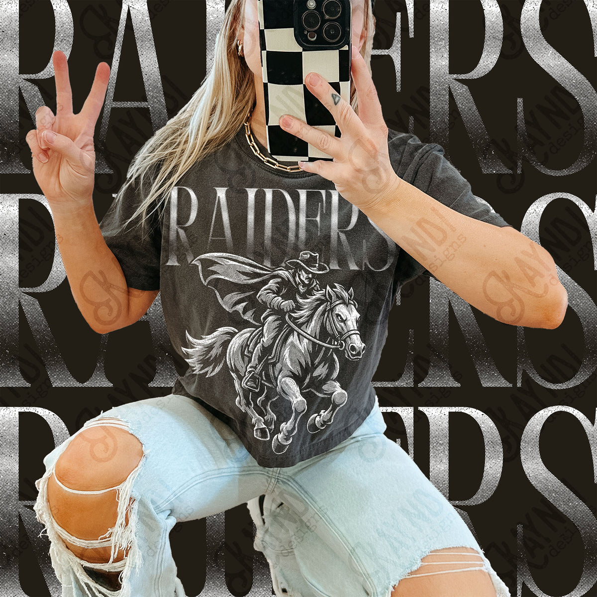 Halftone Raiders Top design mockup