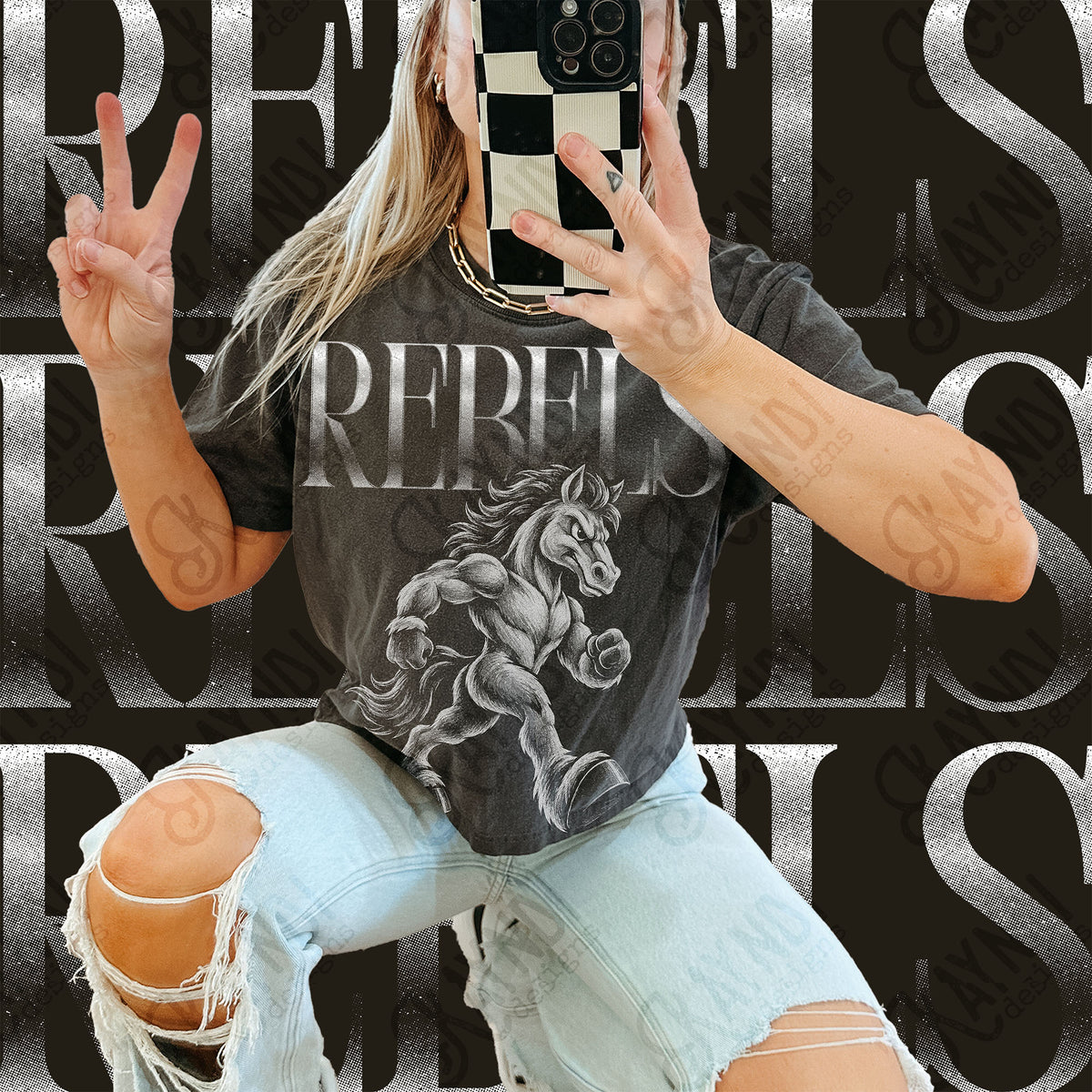 Halftone Rebels 7 Top design mockup