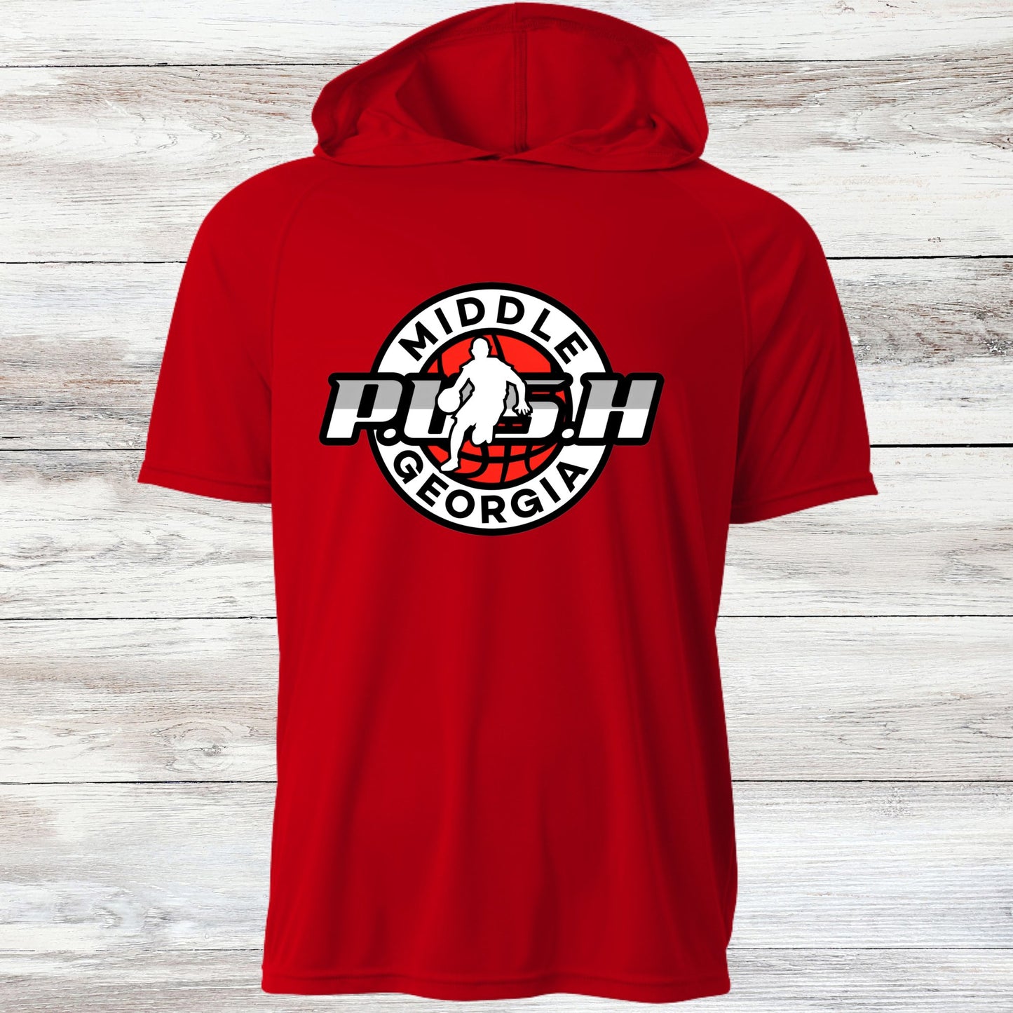PUSH Basketball Design 1- Hooded T-Shirts (Sleeveless, Short and Long Sleeve)