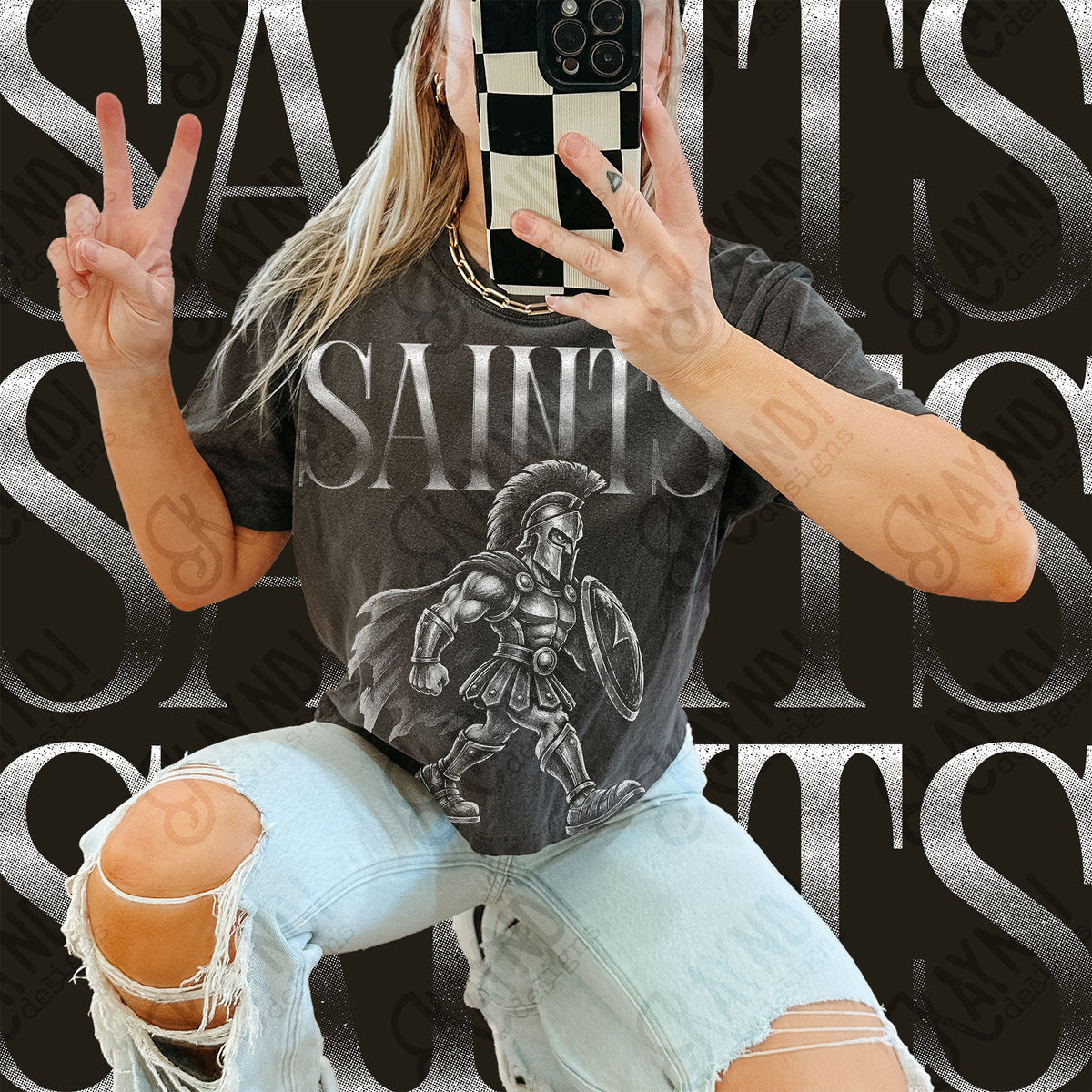 Halftone Saints 2 Top design mockup