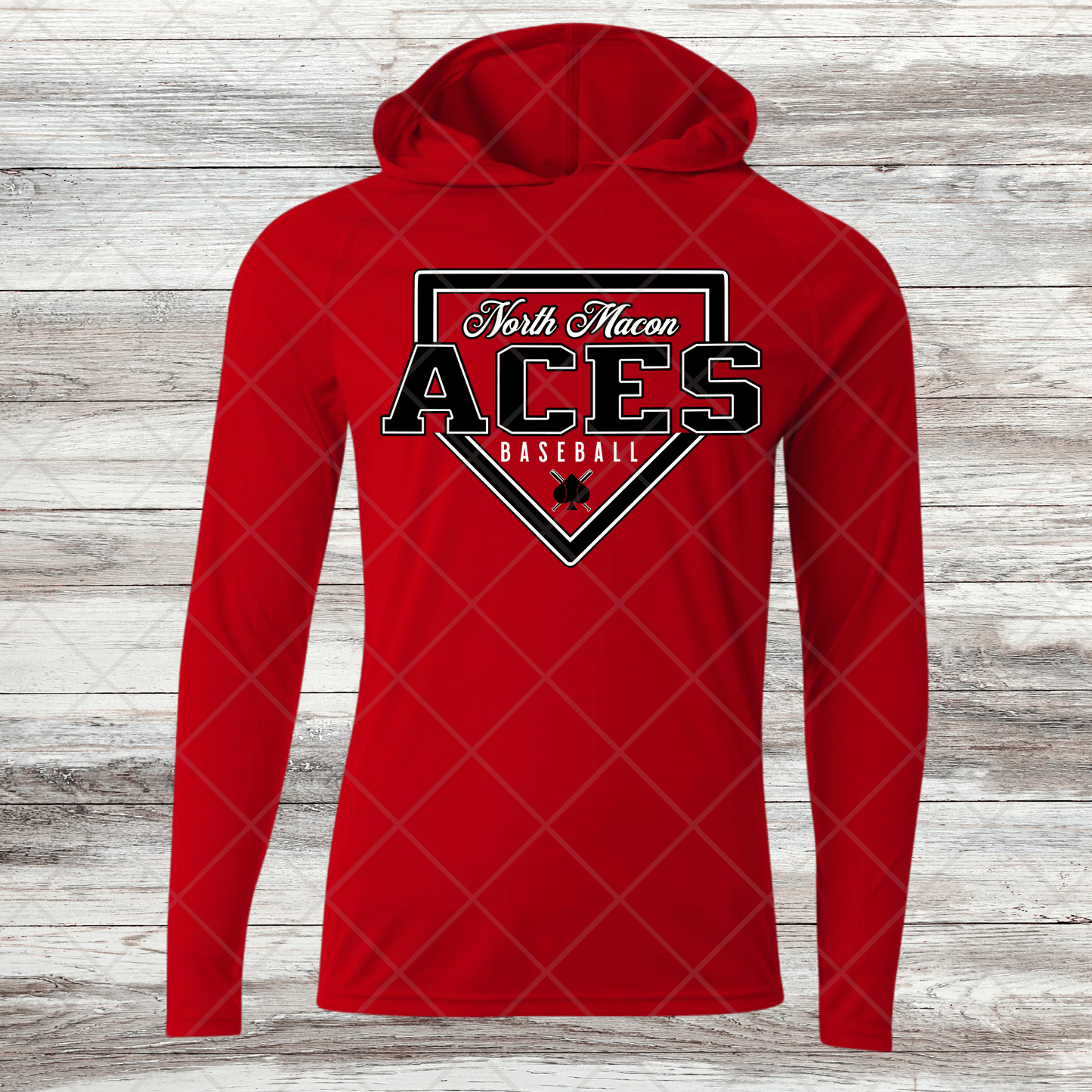 Aces-Design 2- Dri Fit Shirts w/ Hoods- Short and Long Sleeve