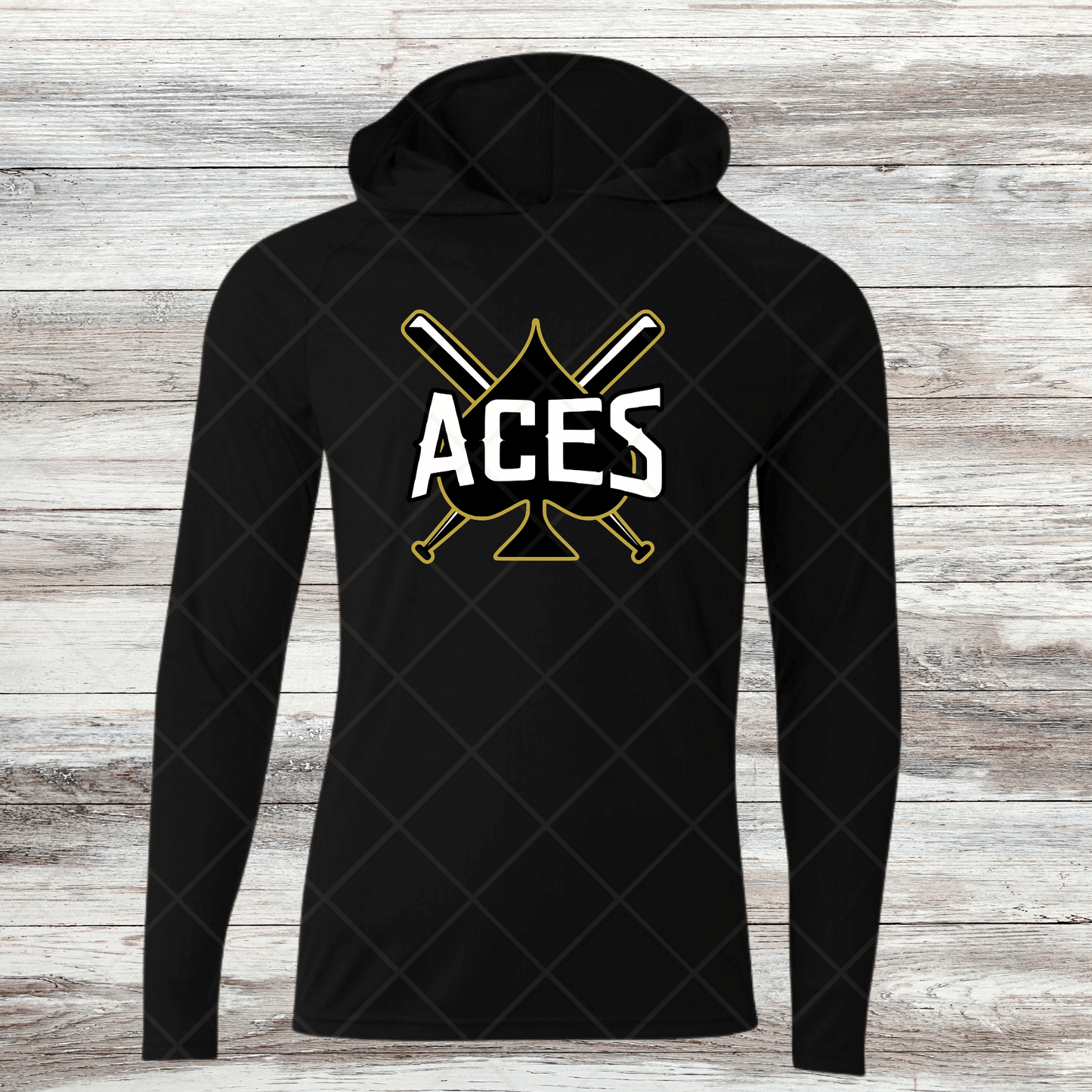 Aces-Design 1- Dri Fit Shirts w/ Hoods- Short and Long Sleeve