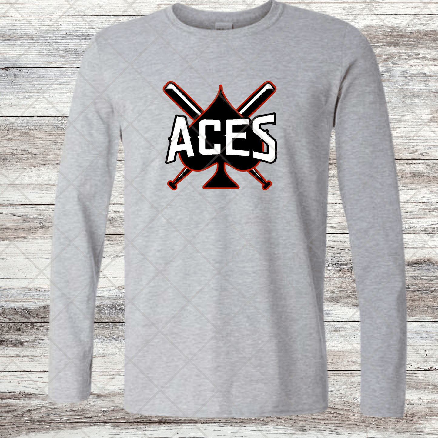 Aces- Design 1- Long Sleeve- Cotton or Dri-Fit