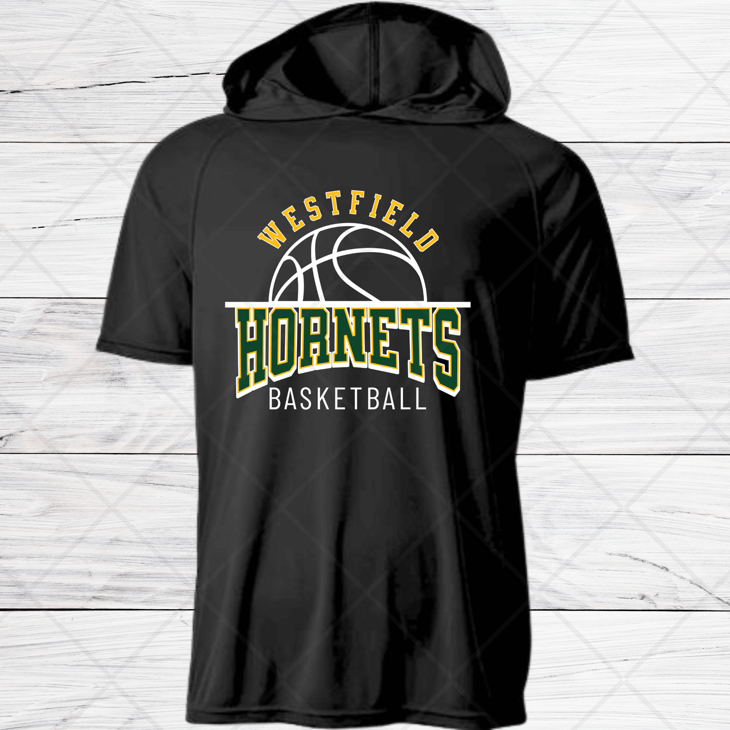 Westfield-Basketball Design B- Dri Fit Shirt w/ Hoods-Short and Long Sleeve