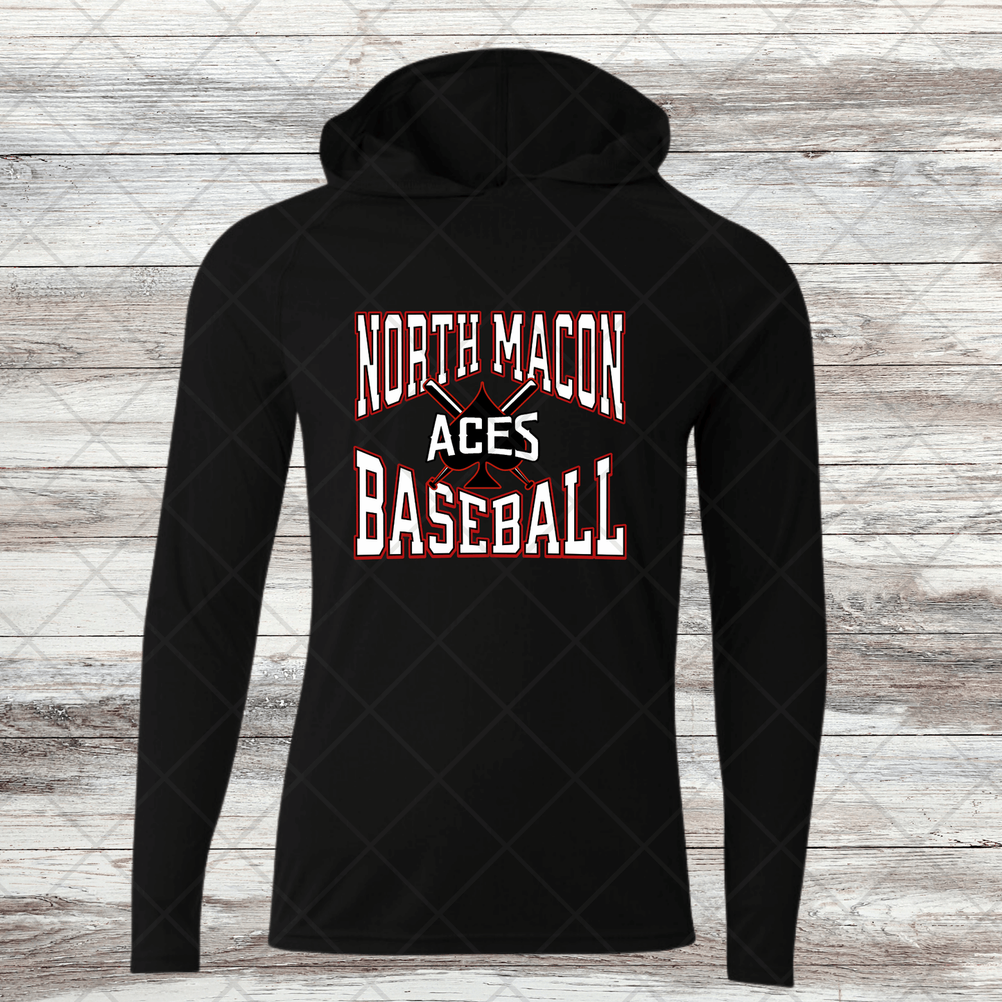 Aces-Design 4- Dri Fit Shirts w/ Hoods- Short and Long Sleeve