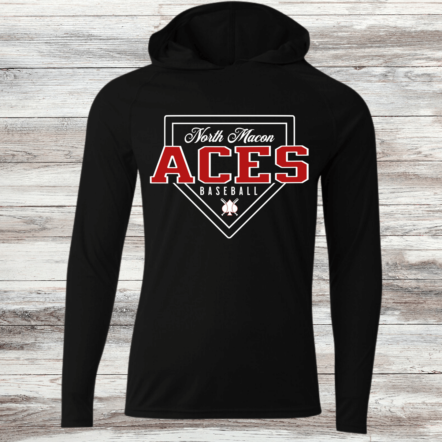 Aces-Design 2- Dri Fit Shirts w/ Hoods- Short and Long Sleeve