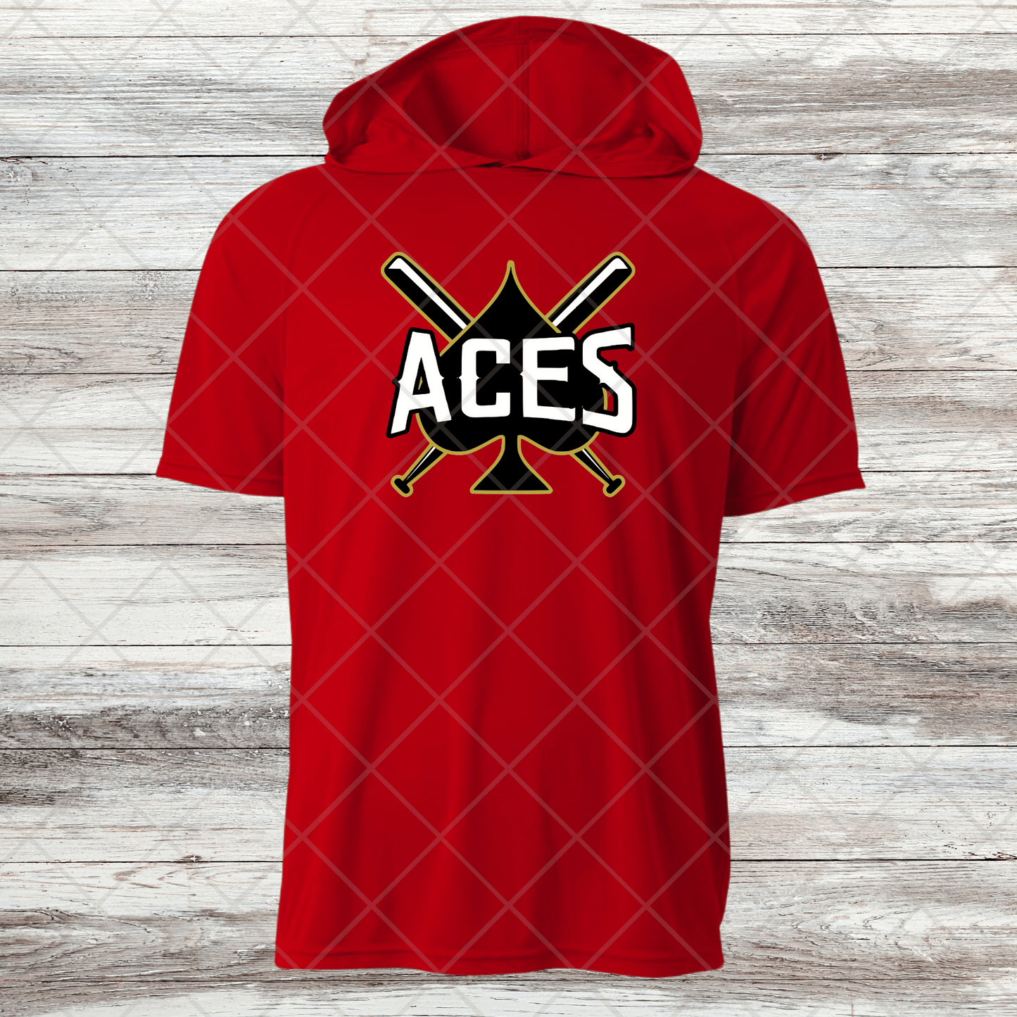 Aces-Design 1- Dri Fit Shirts w/ Hoods- Short and Long Sleeve